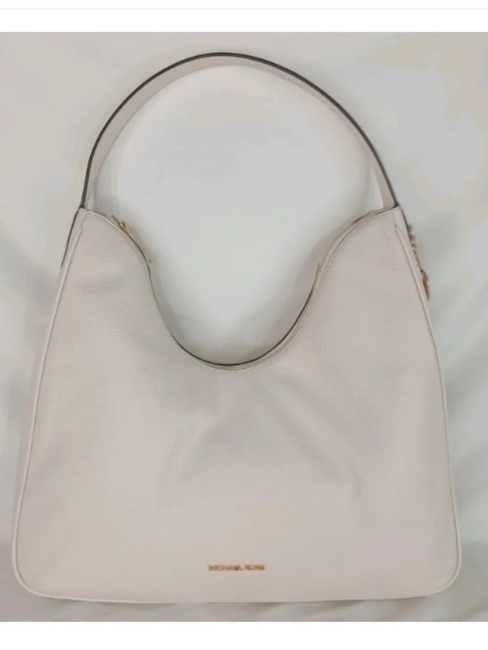 Michael Kors Nayla Medium Shoulder Bag Pebbled Leather Light Cream *BAG ONLY*